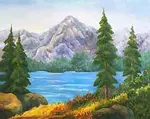 Every artist needs to know how to paint a landscape.  Use aerial perspective, values, colors, texture and detail to create an appealing mountain lake painting.