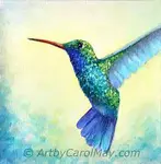 Confidently learn how to paint a hummingbird with oil paints. Paint the beautiful iridescent colors of a male Broad-billed Hummingbird, a step-by-step tutorial.