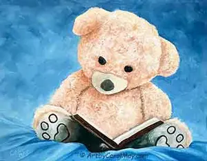 Paint a lovable Teddy Bear: This oil painting step by step uses the rules and techniques of oils to create a great painting for your child or grandchild.