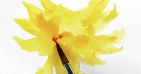 Demonstration of painting on Aquabord.