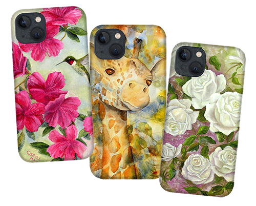 Impact-resistant phone cases with original art images. Get a painting by Carol May on your phone cases.
