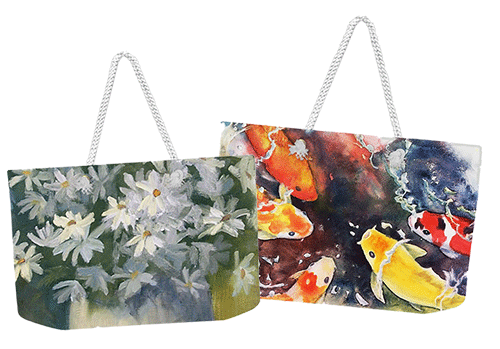 Get ready for a weekend of fun with these large tote bags. Weekender tote bags with fun artwork by Carol May