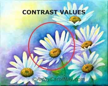 Light and dark values bring attention the subject.