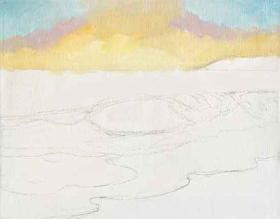 Paint the sky colors. Beach-painting-1