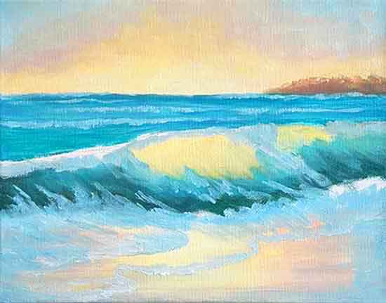 Paint the shadow part of all foam areas. Beach-painting-5