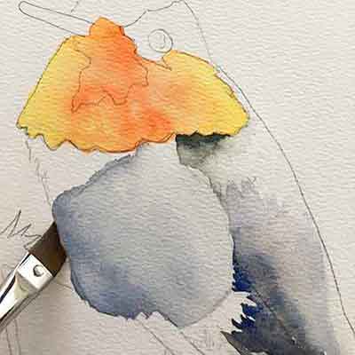 Correcting a mistake in watercolor