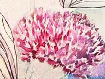 Remove the masking a finish the flower petals.