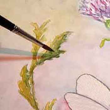 Paint the leaves and stems.