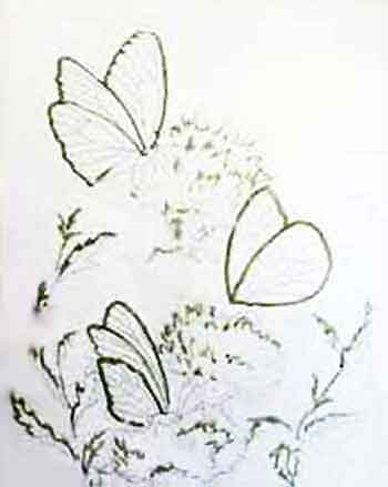 Apply masking fluid to the areas you want to keep white on your butterfly painting.