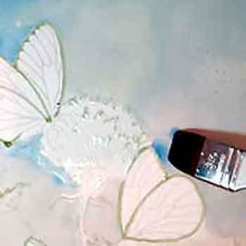 Paint the background dark to light.