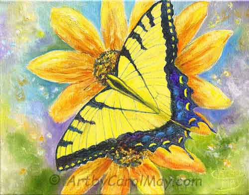 Beauty and Joy butterfly painting by Carol May