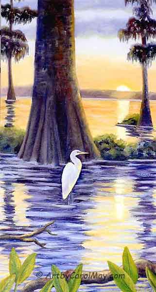 Cypress Sunset a Florida landscape art by Carol May