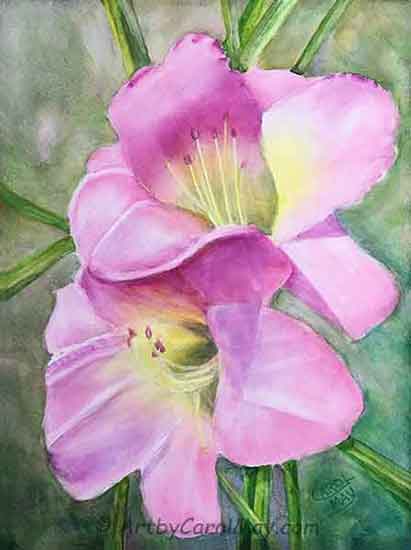 Now you know how to paint a daylily with watercolors.
