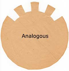Analogous paint color scheme may contain three to five colors. Analogous paint colors are next to each other on the color wheel.
