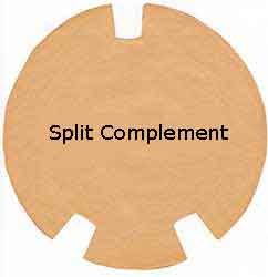 Split complement color scheme Choosing colors with a split complement color scheme