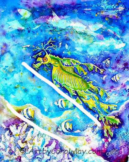 Example of a Diagonal composition of a Sea Dragon painting.