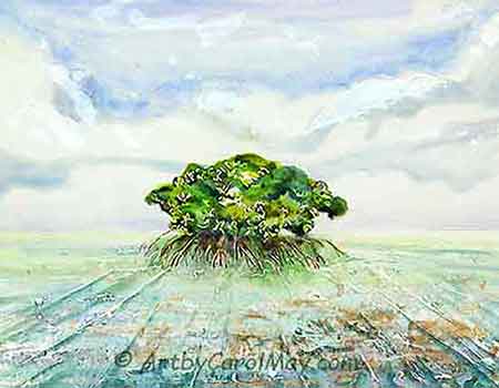 A symmetrical painting is in complete balance. A painting with a symmetrical composition.