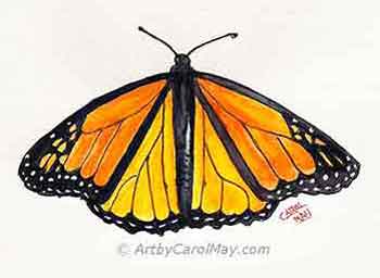 This easy butterfly tutorial teaches how to draw and paint a Monarch.