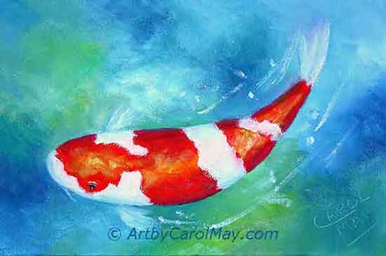 Easy Watercolor Painting Ideas - Koi Fish 