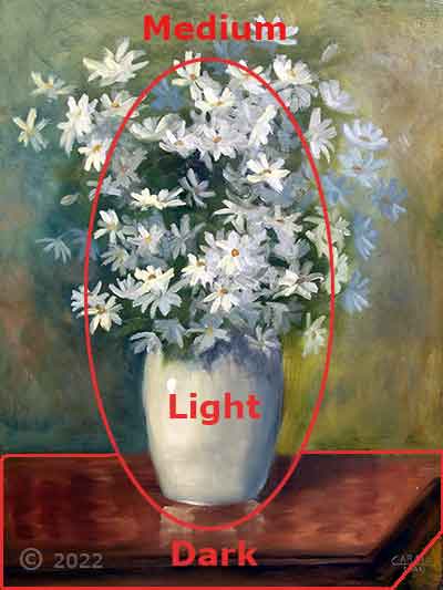 Use a variety of values for interesting artwork.