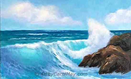 How to paint ocean tutorial by artist Carol May.