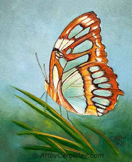 Enjoy painting a butterfly with oil paint.