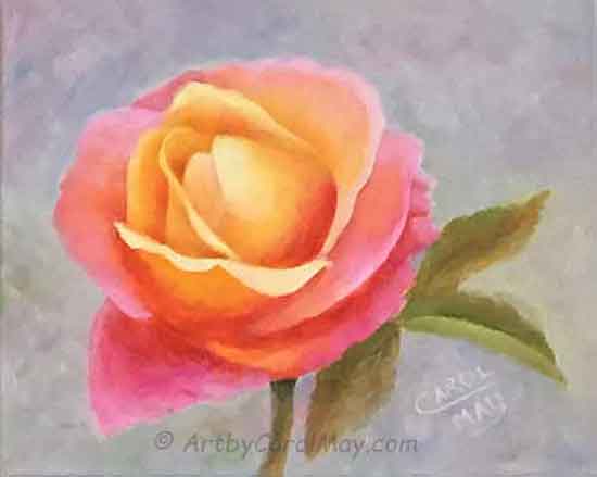How to paint a rose with multiple colors.