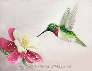 Learn how to paint a watercolor hummingbird step-by-step.