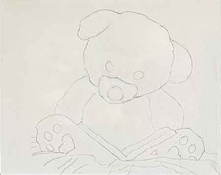 Do a line drawing of the proposed painting.