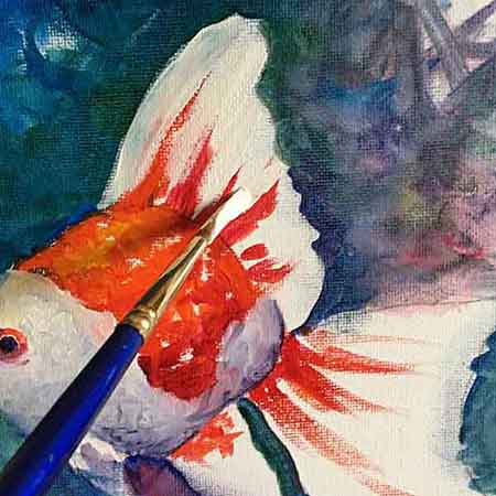 Paint the fin colors out into the background.