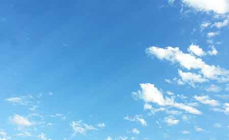 A blue sky indicates a good day! Blue as a color represents loyalty.