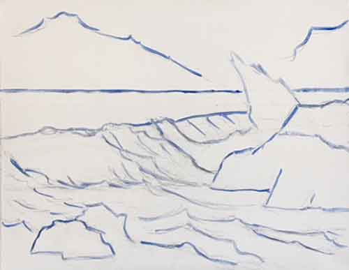 Put an outline drawing on the canvas Draw the composition on your canvas