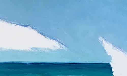 Paint the sky lighter near the horizon. Paint the sky