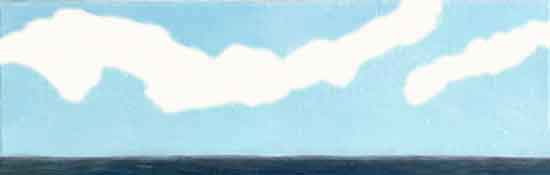 Cerulean Blue is a good color for a sunshiny sky. Paint the blue sky.