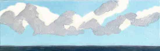 Use a mixture of Ultramarine, Burnt Sienna and white. Paint the cloud shadows.