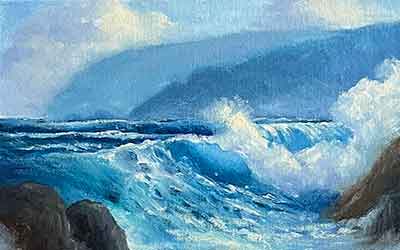 Cloudy days change the ocean to blue colors. Overcast or cloudy days make the ocean look bluer.