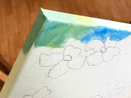 Paint the sides of a gallery wrap canvas.