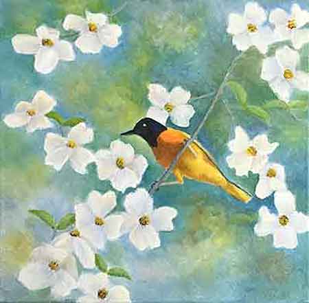 Start painting the leaves and stems.