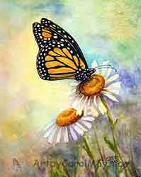 Monarch butterfly watercolor painting on paper Monarch butterfly watercolor painting on paper