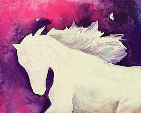 Paint the mane darker where it attaches to the body. Paint the horse's mane.