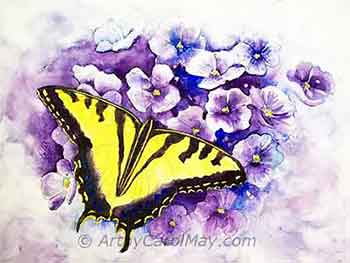 How to paint a butterfly with watercolor.