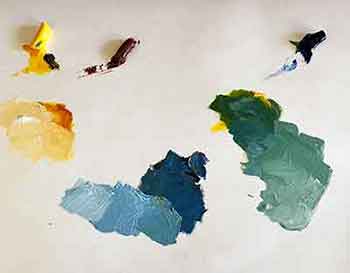 Mix several tints of your color. The colors used in this butterfly painting.