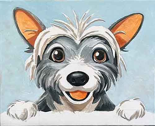 Shadow the fur with a light greyed brown. Paint the shadows on the white fur.