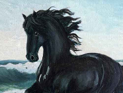 Begin painting the highlights on the horse.