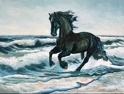 Paint the sand color on the beach areas.