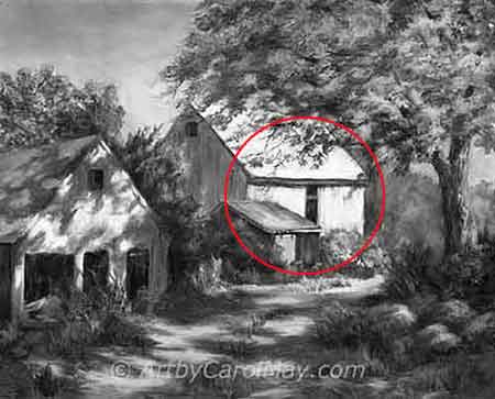 The grey-scale shows how to use values to make a painting. The grey-scale shows the contrasting values in the focal area of the painting.