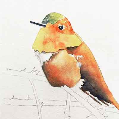 Glaze in additional colors over the initial washes.