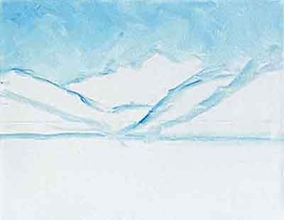 Paint the sky from the top down.