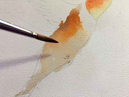 Wet the body so the paint colors will flow together.