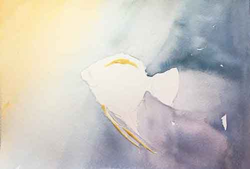 Let this layer dry completely. The first wash of the background is finished.